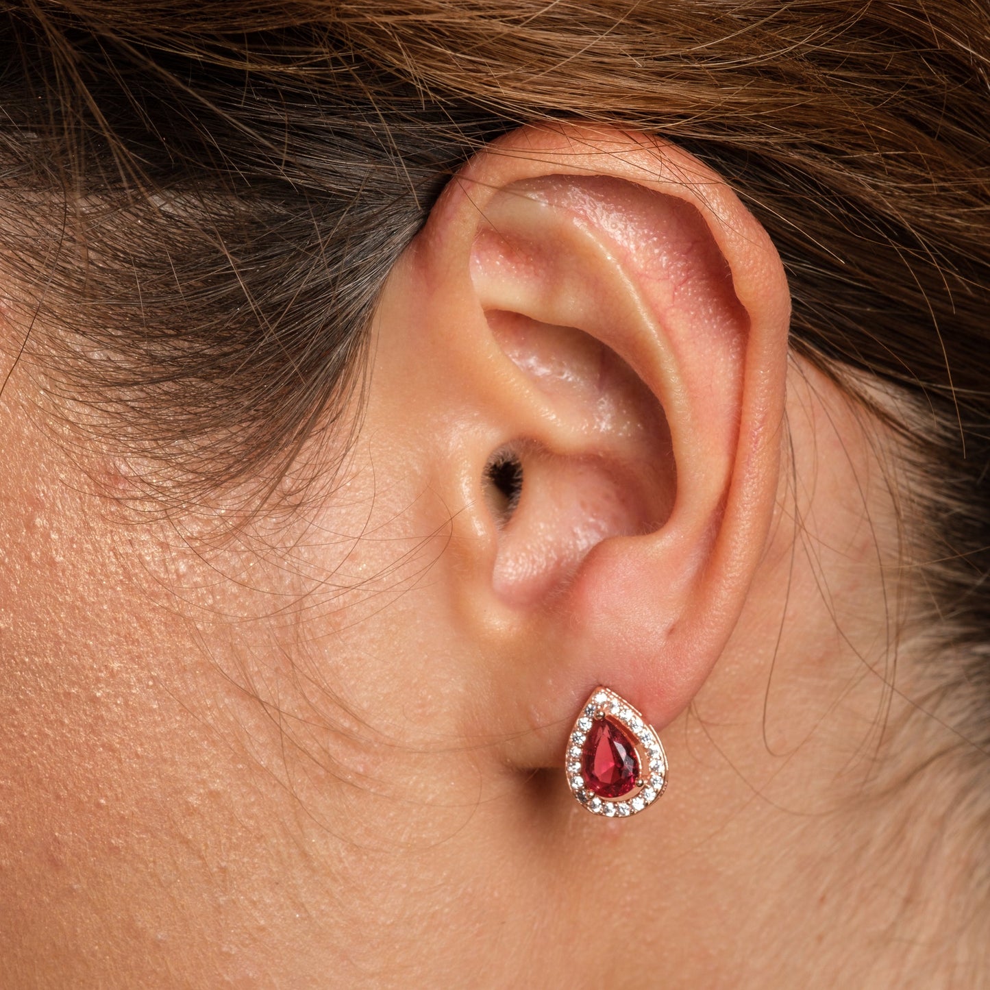 Ruby Drop Studs