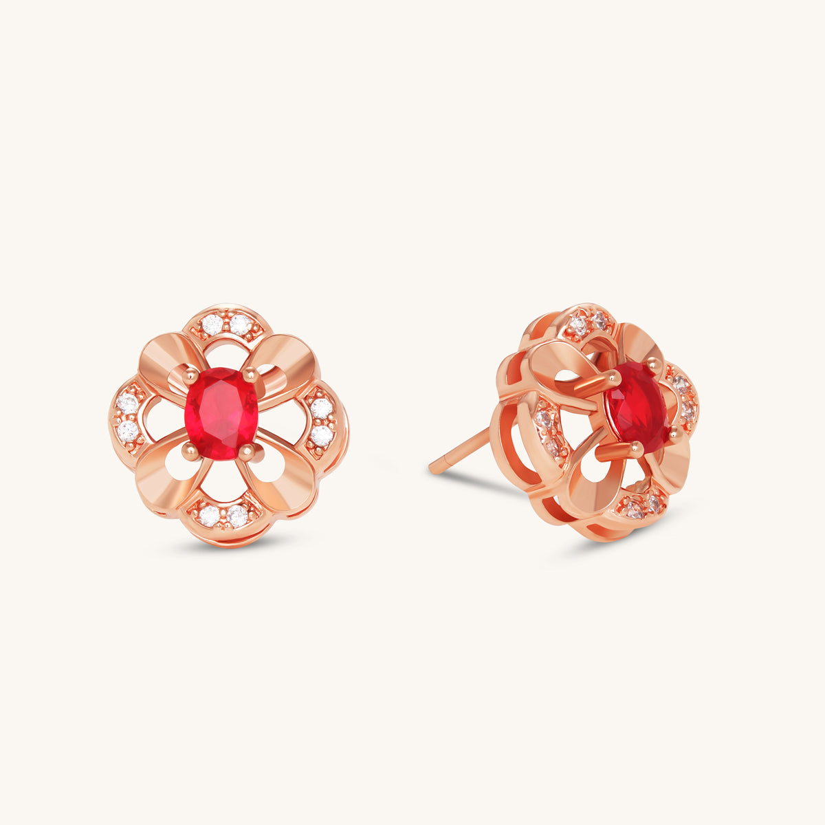 Ruby Blossom Studs