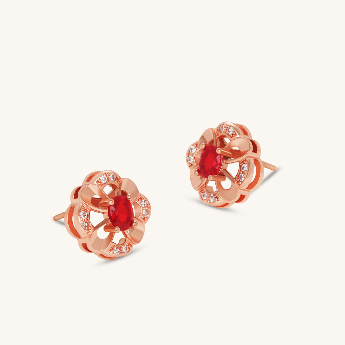 Ruby Blossom Studs