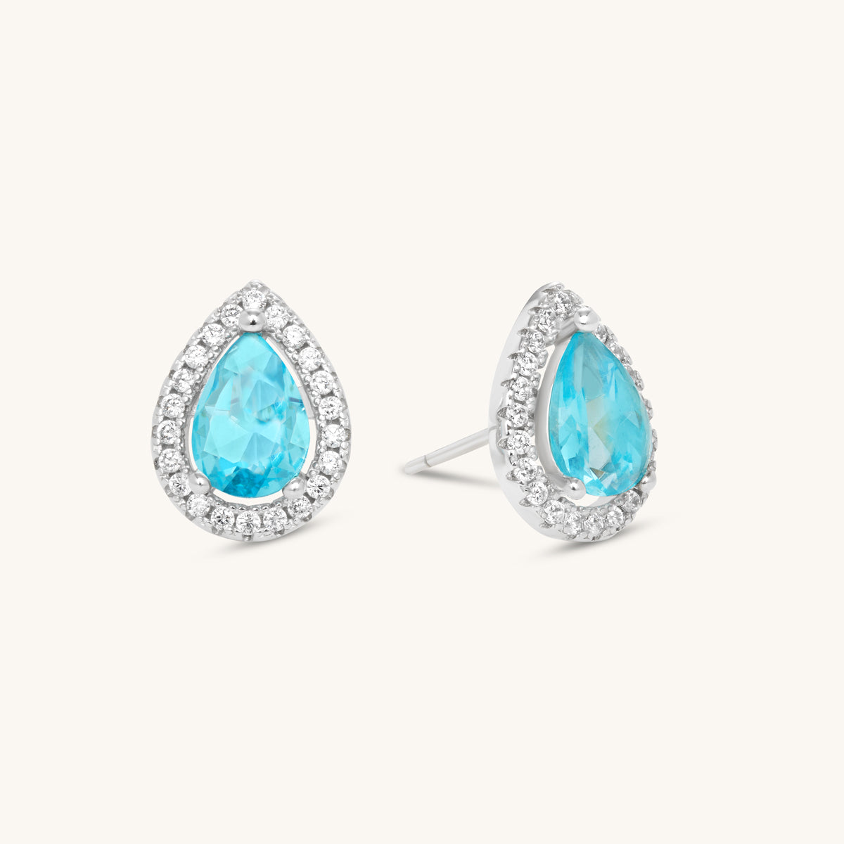 Aquamarine Drop Studs