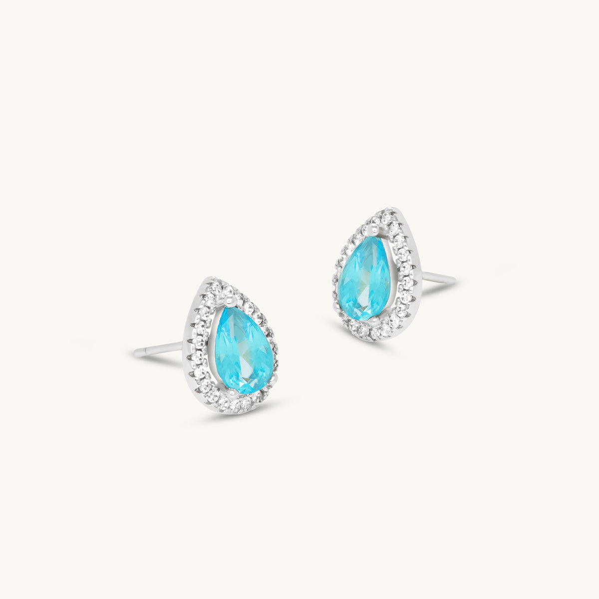 Aquamarine Drop Studs