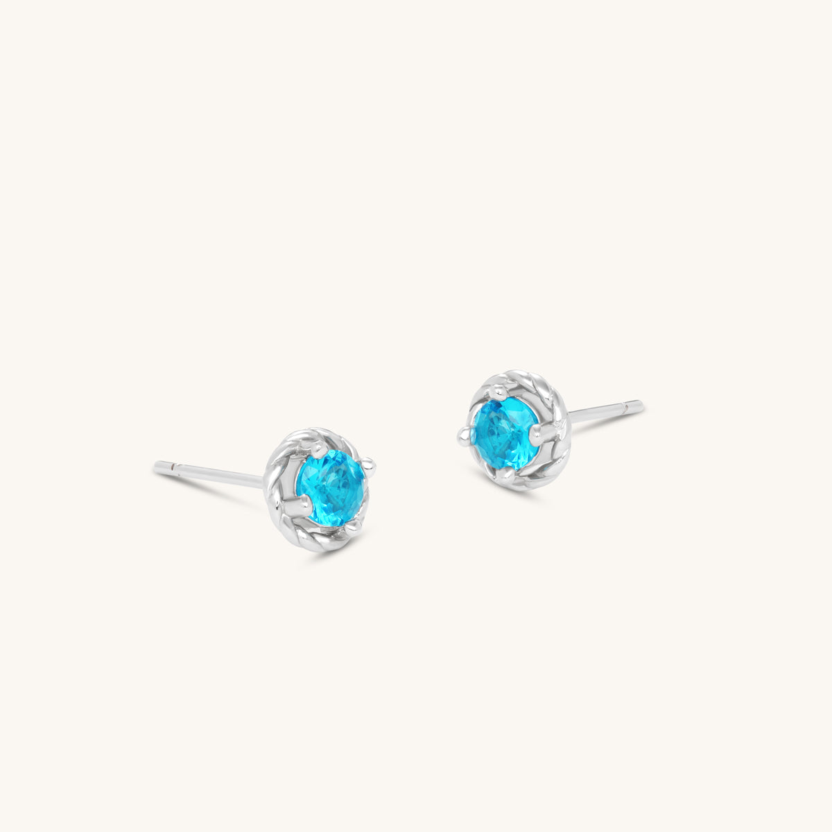 Aquamarine Sol Studs