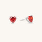 Ruby Heart Studs