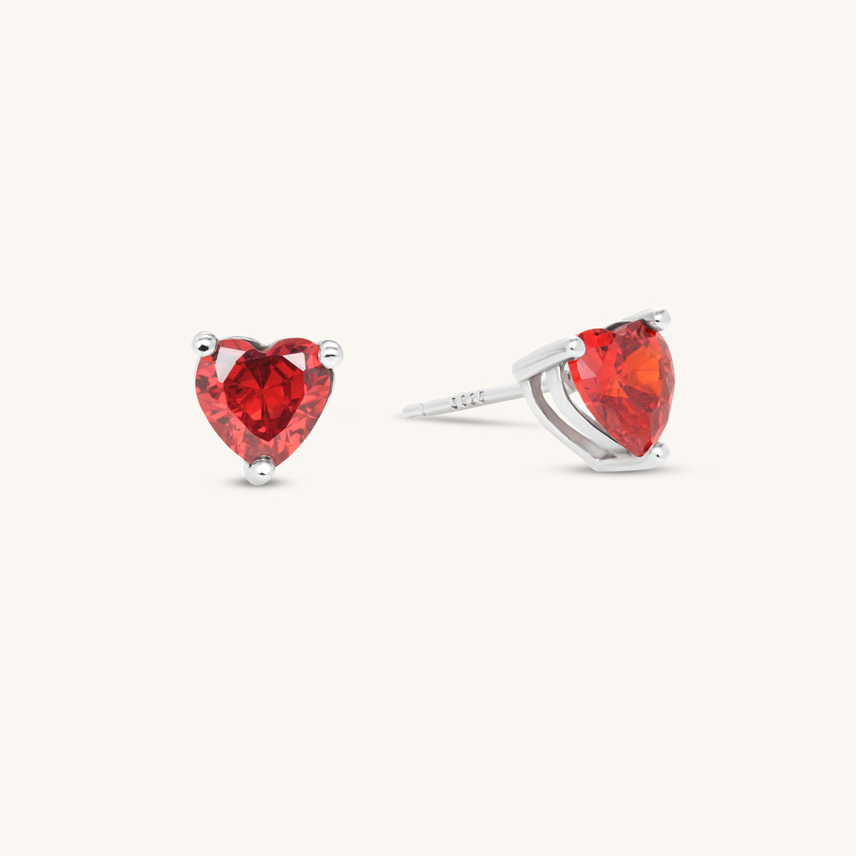 Ruby Heart Studs