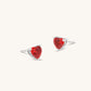 Ruby Heart Studs