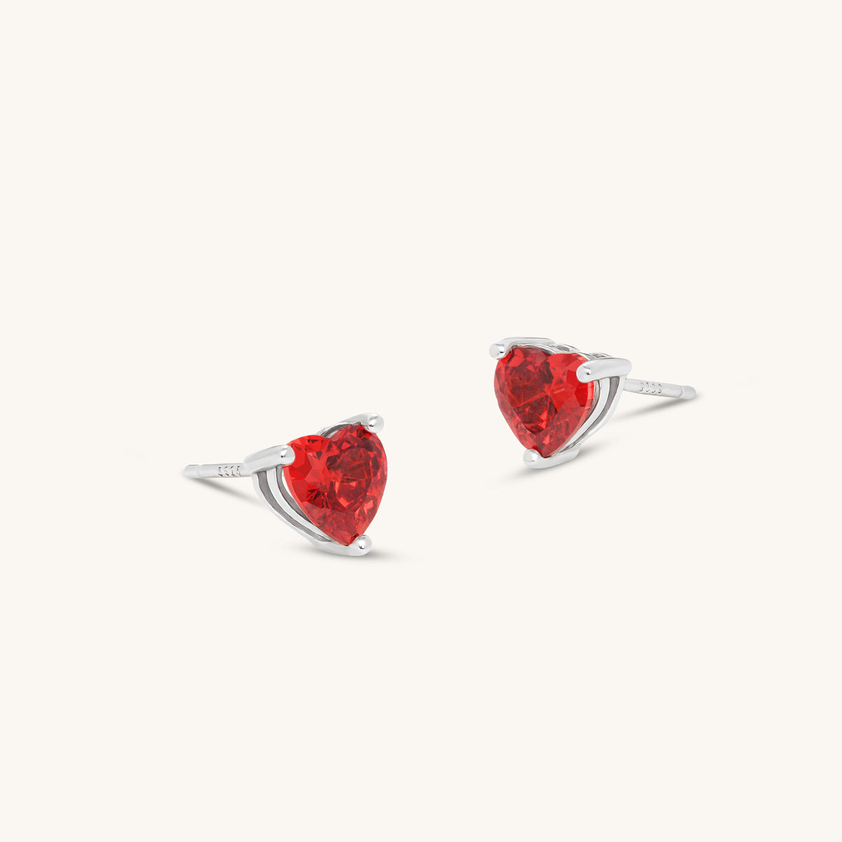 Ruby Heart Studs
