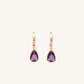 Amethyst Drop Hoops