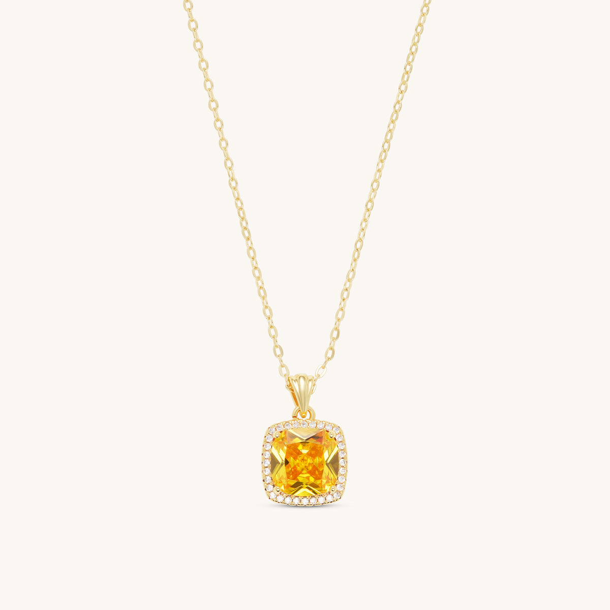 Citrine Cushion Pendant