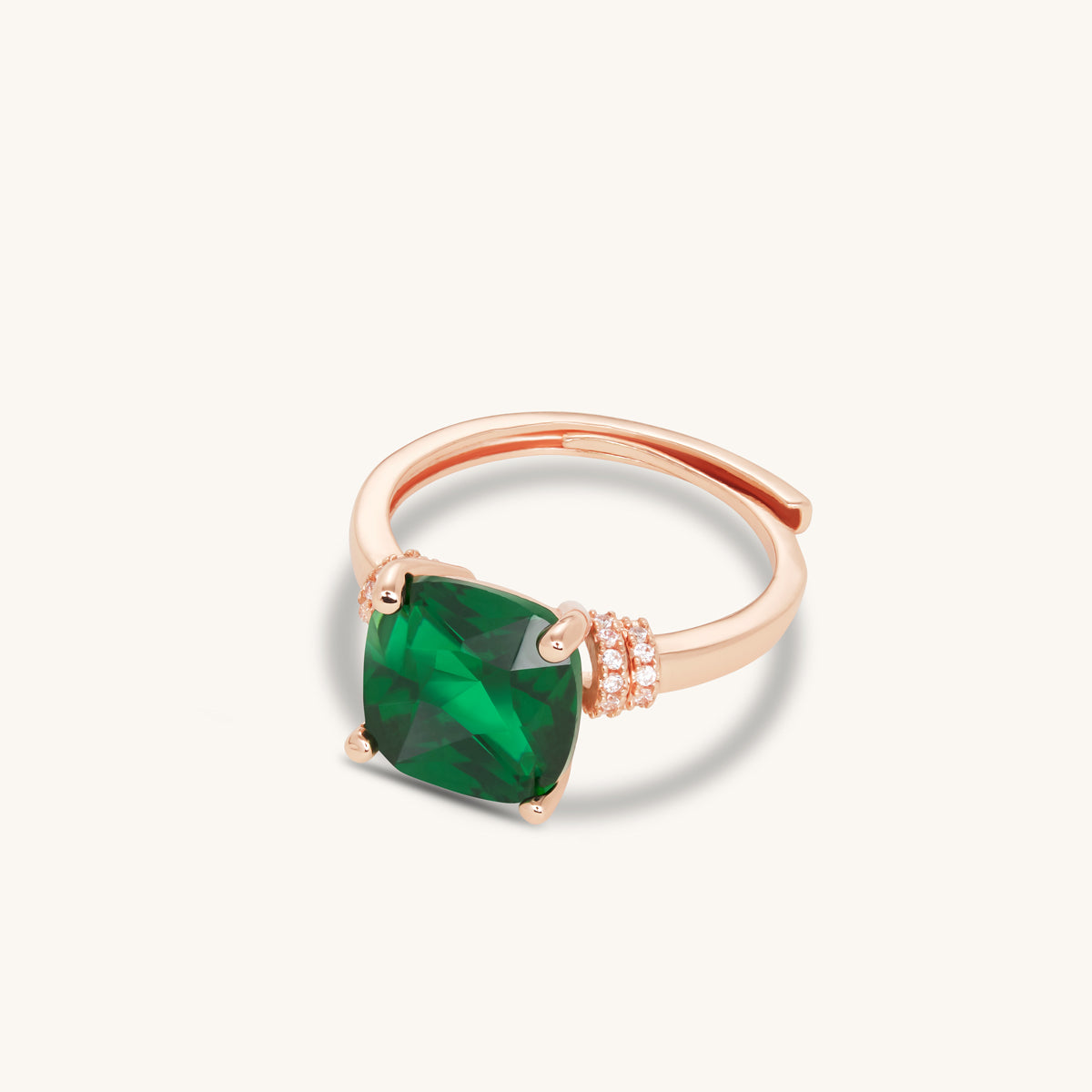 Emerald Cushion Ring