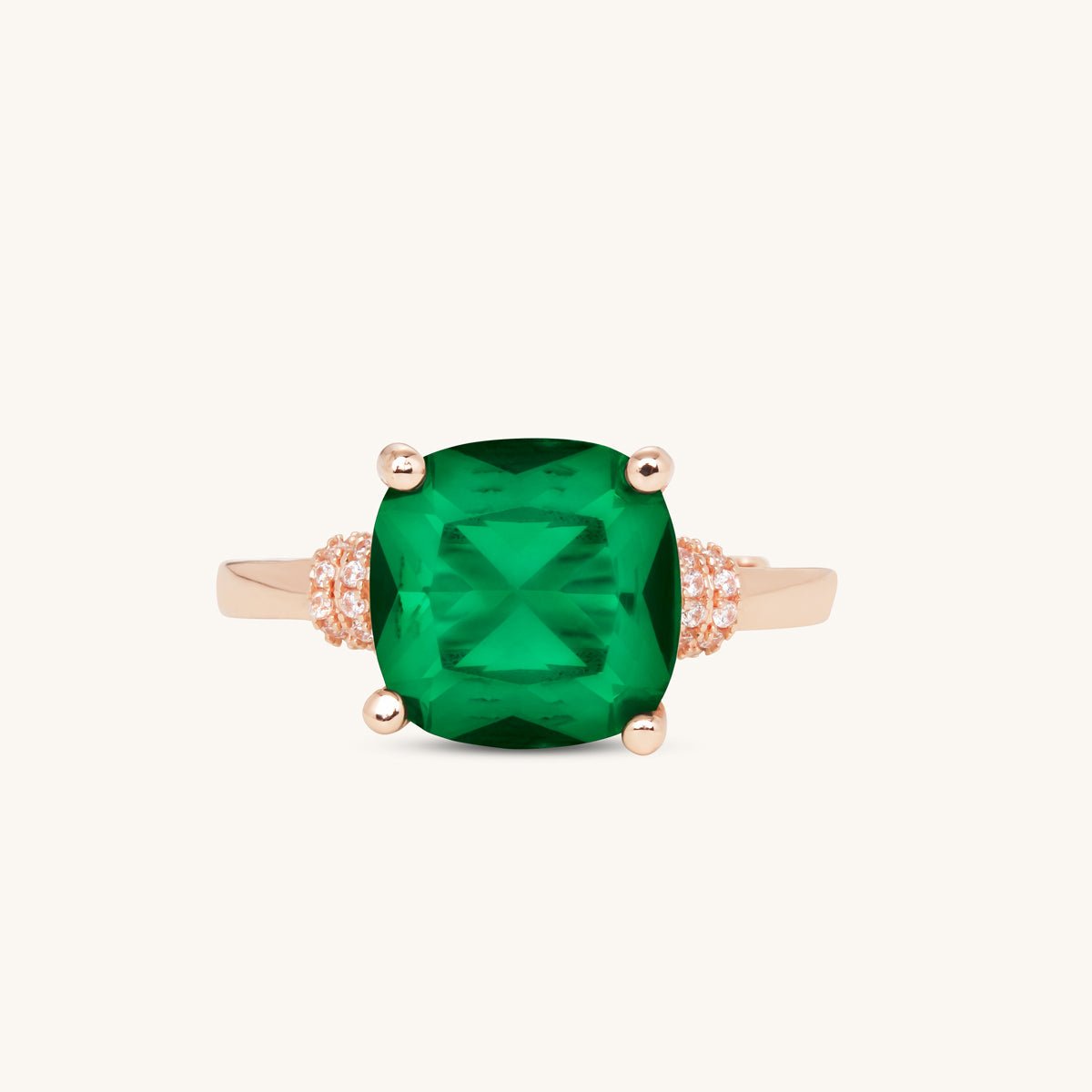 Emerald Cushion Ring