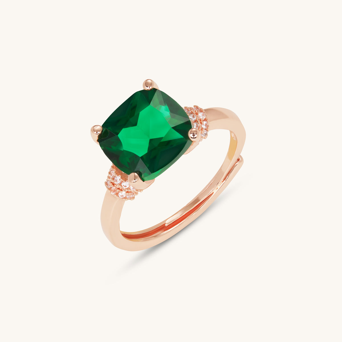 Emerald Cushion Ring
