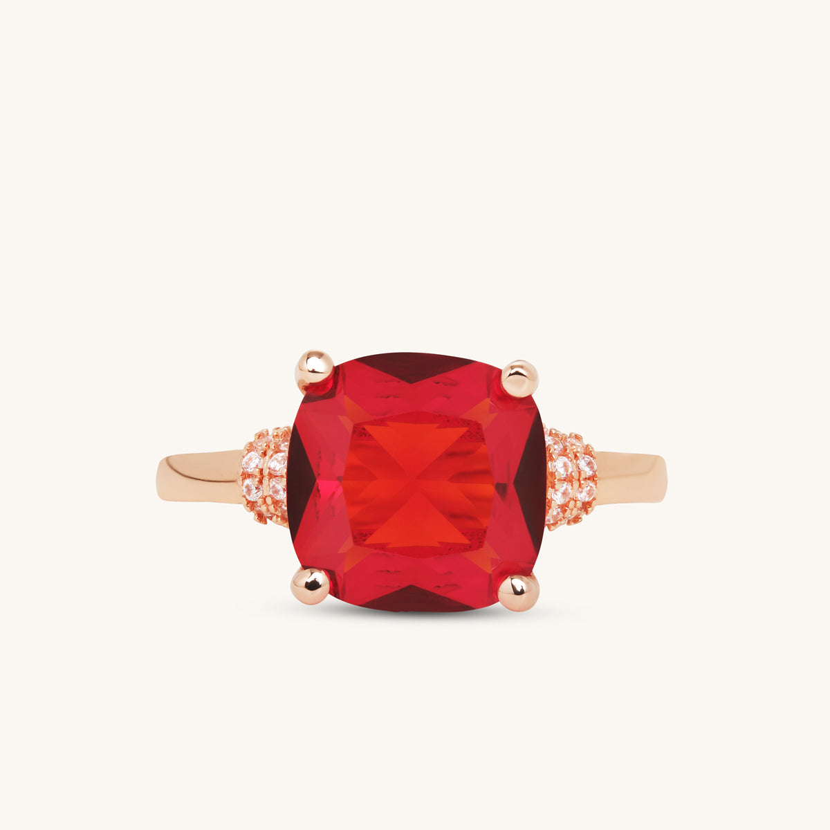 Ruby Cushion Ring
