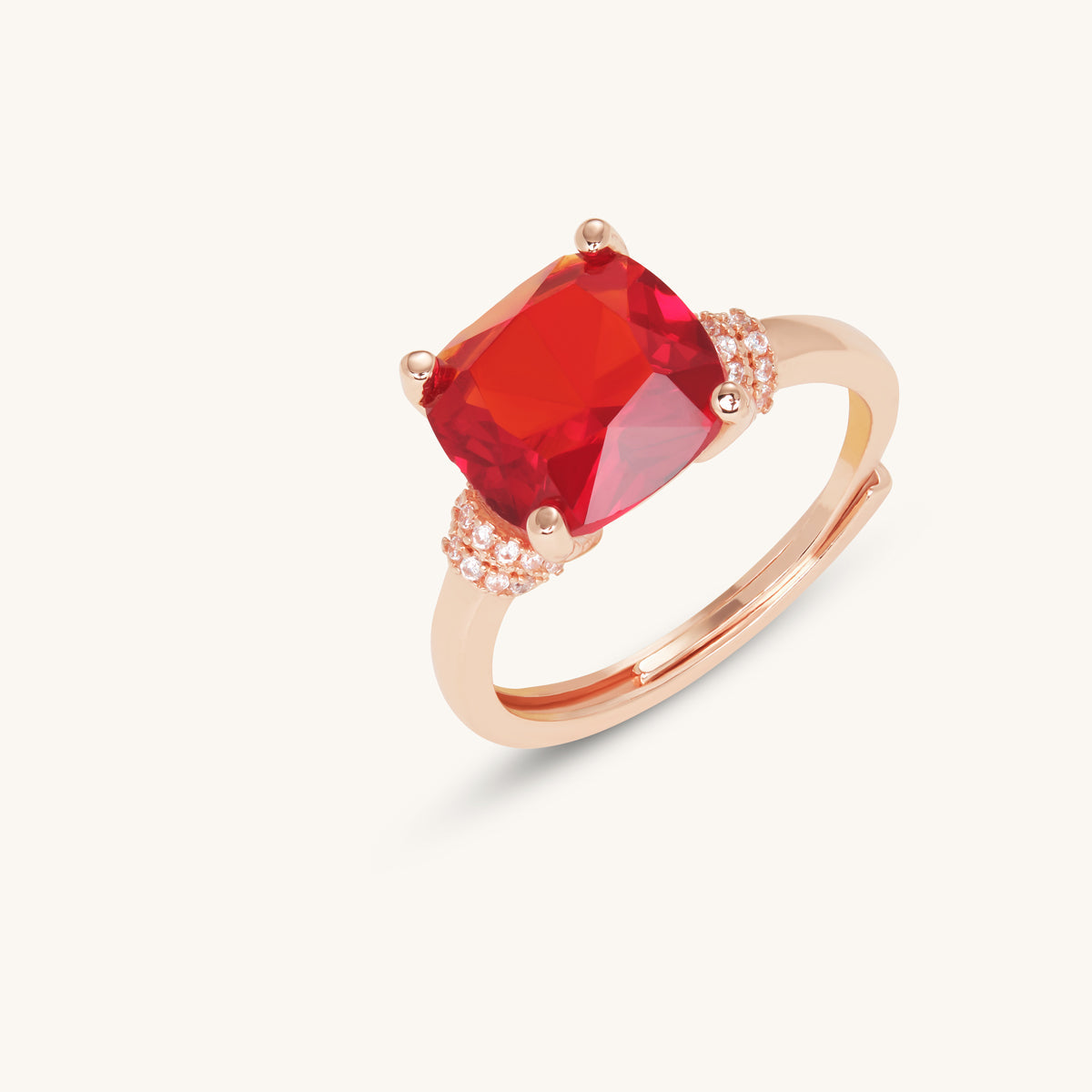 Ruby Cushion Ring