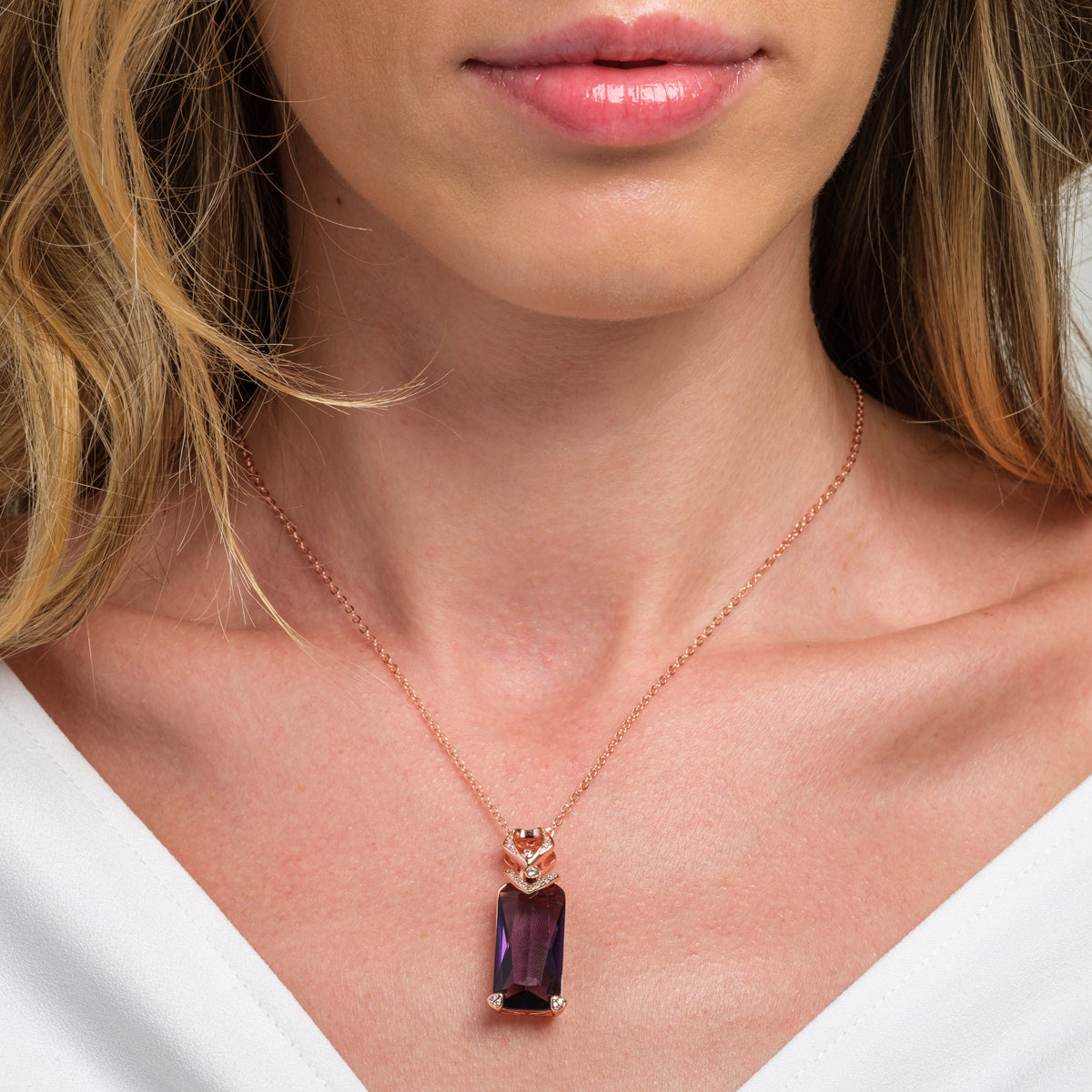Amethyst Baguette Pendant