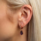 Amethyst Drop Hoops