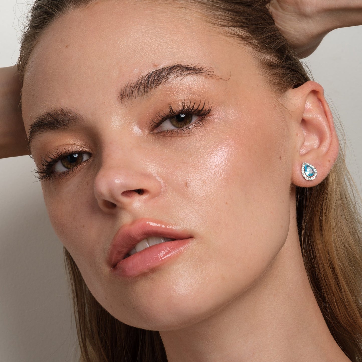 Aquamarine Drop Studs