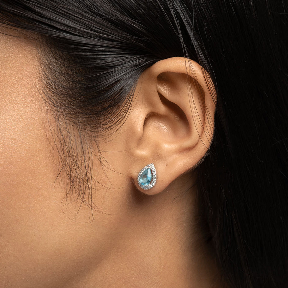 Aquamarine Drop Studs