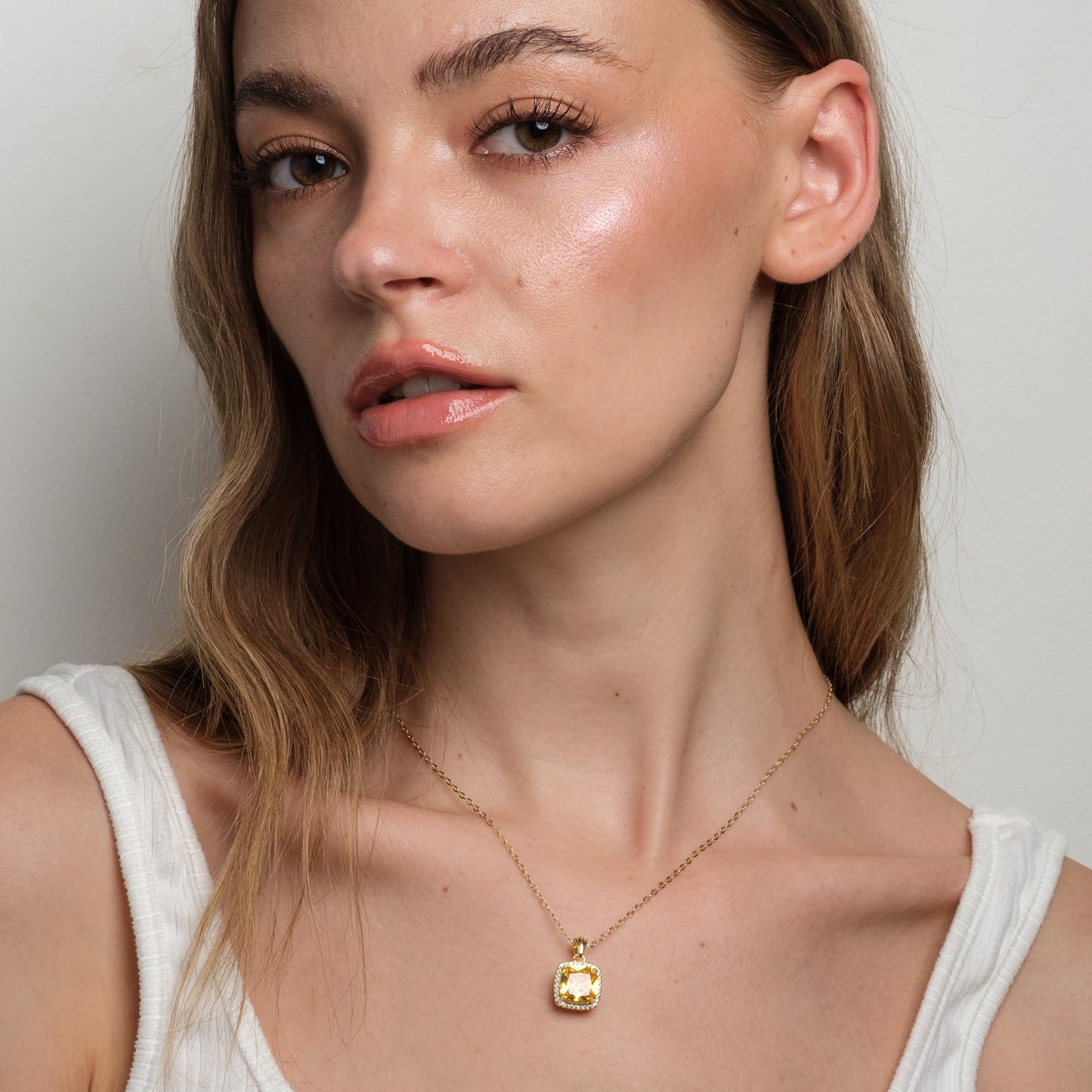Citrine Cushion Pendant