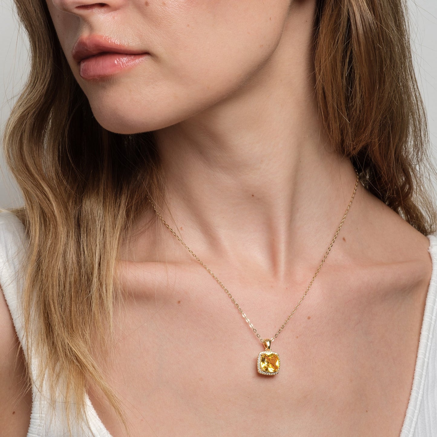 Citrine Cushion Pendant