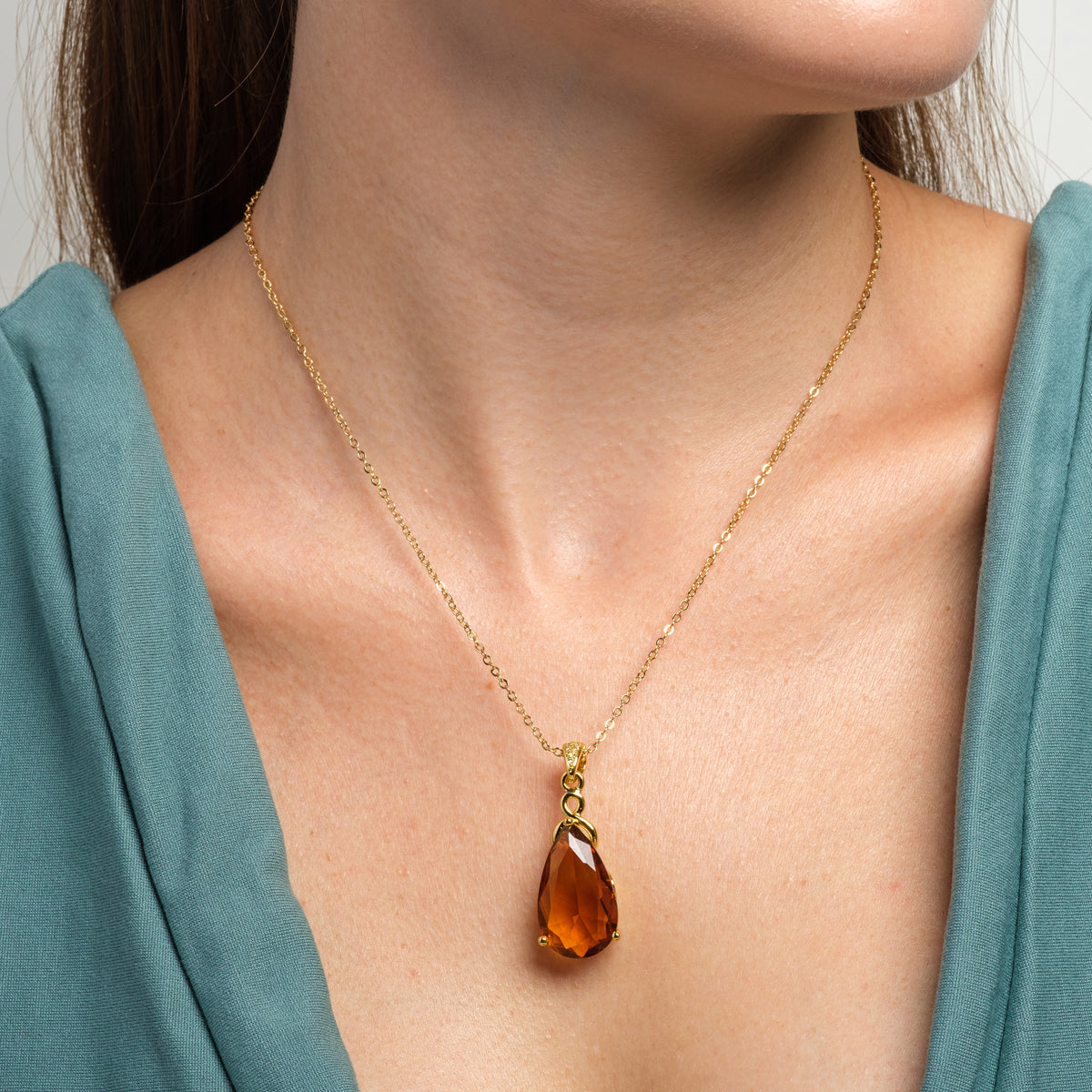 Citrine Teardrop Pendant