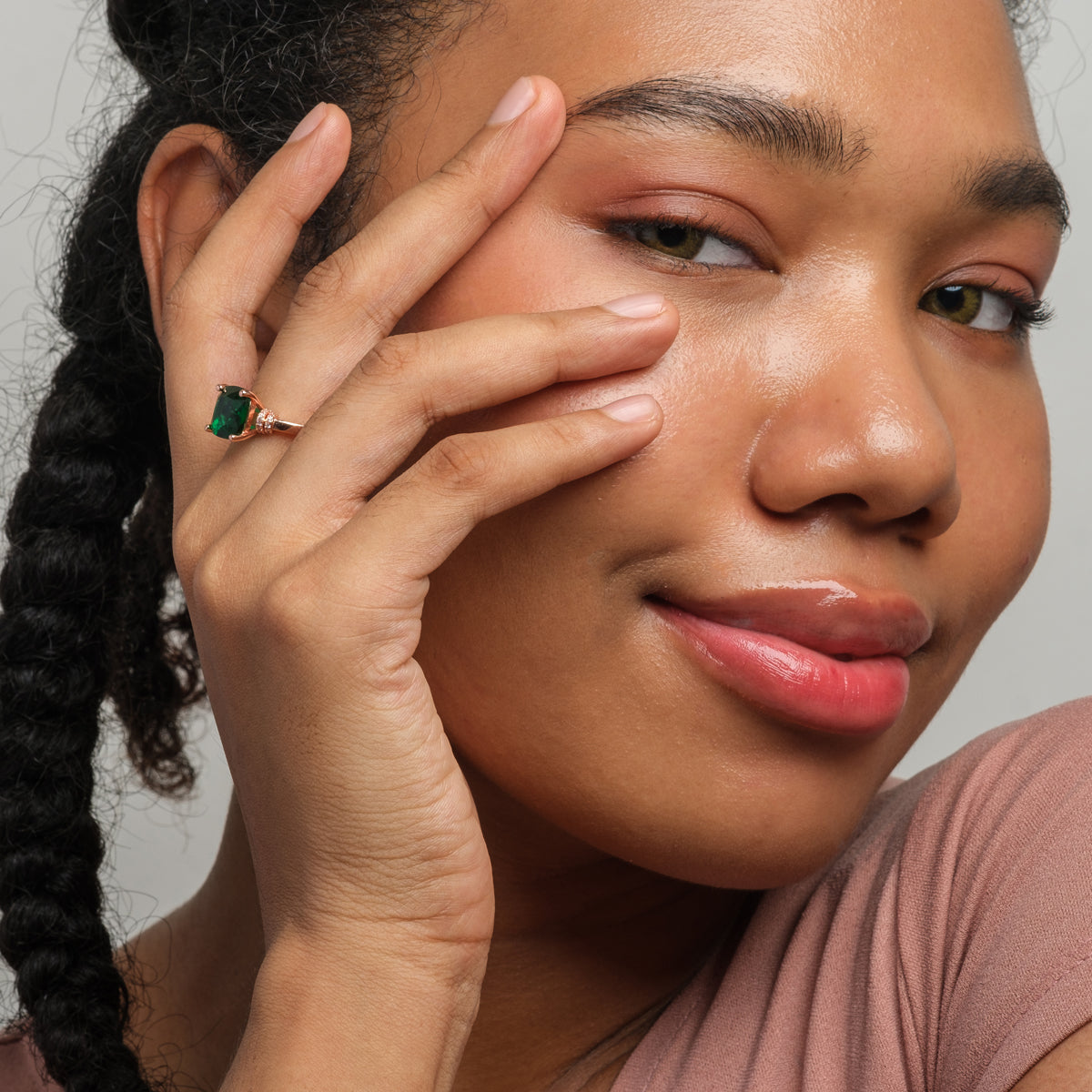 Emerald Cushion Ring