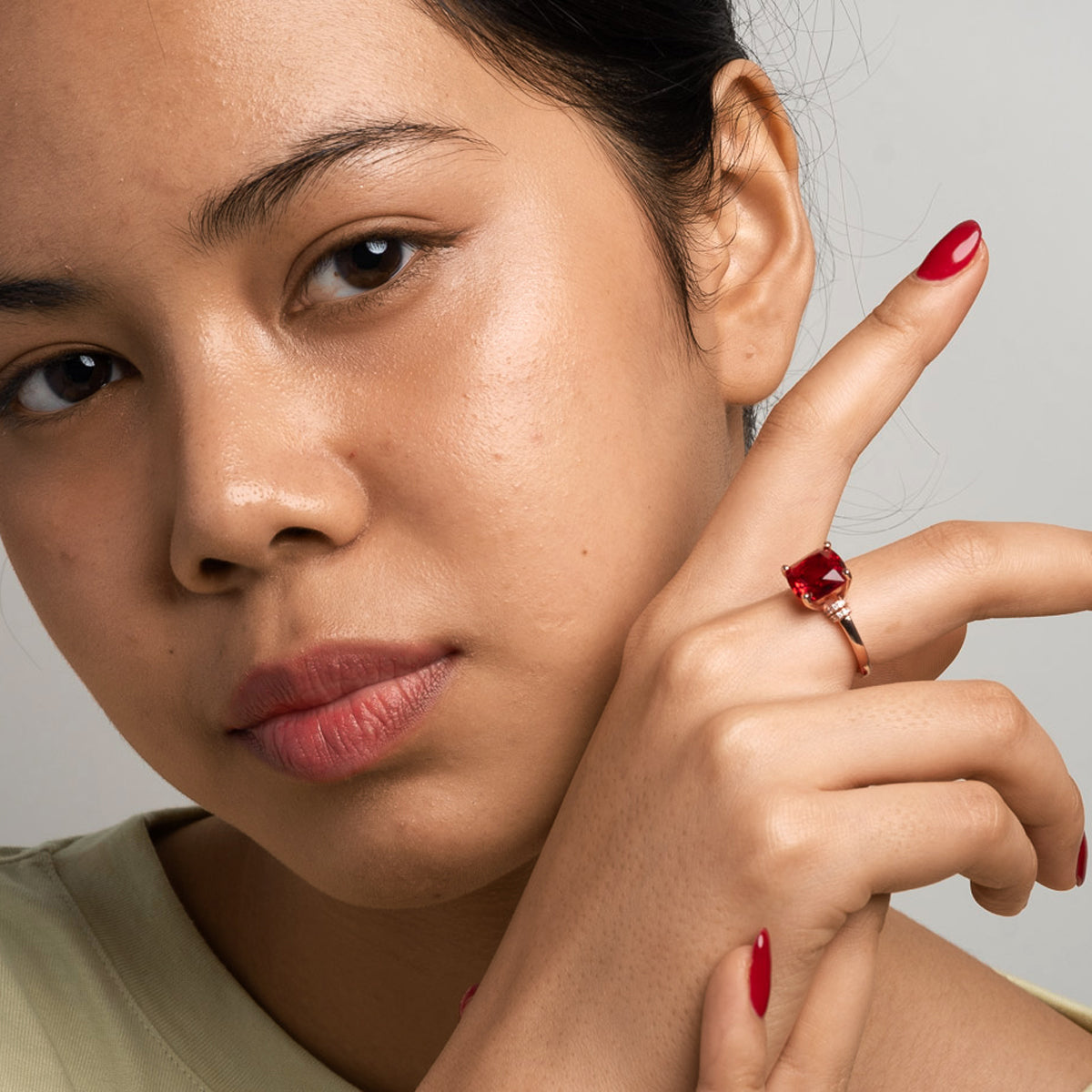 Ruby Cushion Ring