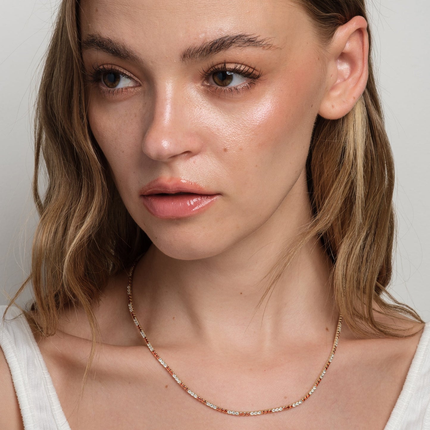 Ruby Diamond Tennis Necklace