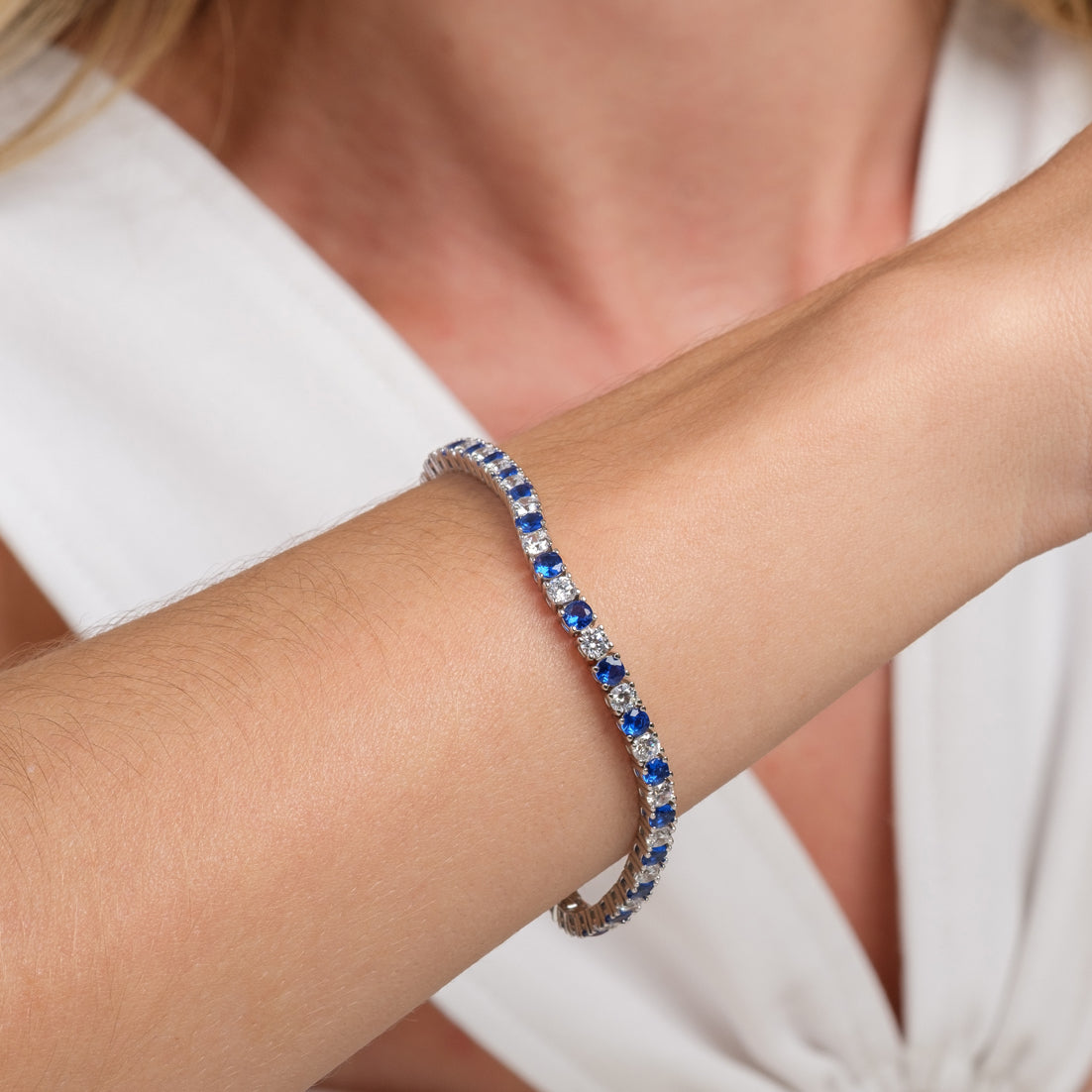 Sapphire Diamond Tennis Bracelet